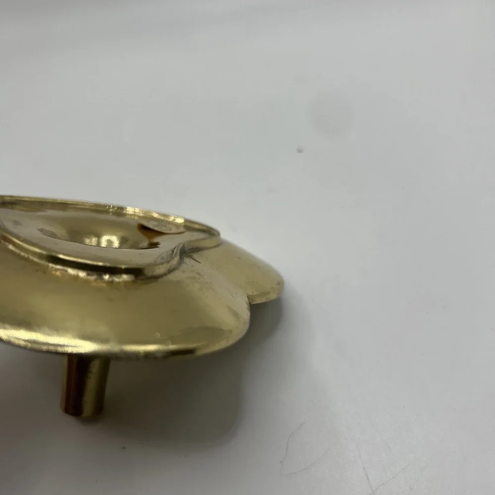 Vtg Brass Heart Shaped Ring Holder Jewelry Dish Trinket Lacquered India MCM